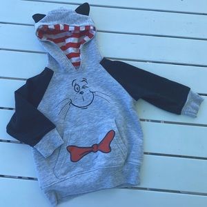 Practically new boys 2T Dr. Seuss Cat in the Hat hoodie.